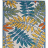 2' X 8' Ivory Floral Non Skid Indoor Outdoor Runner Rug - Homeroots - Flyclothing LLC