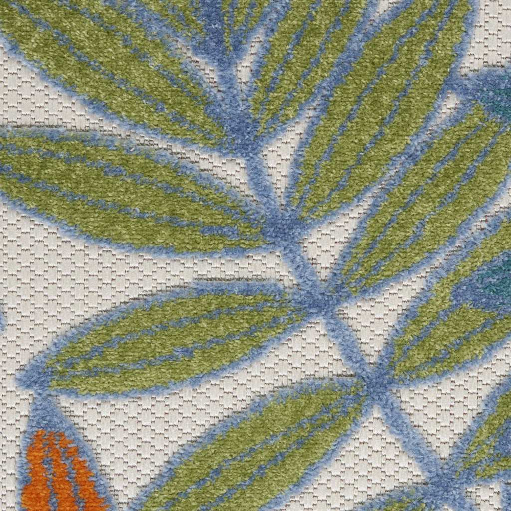 3' X 4' Ivory Floral Non Skid Indoor Outdoor Area Rug - Homeroots - Flyclothing LLC