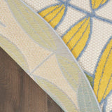 8' X 8' Ivory Round Floral Non Skid Indoor Outdoor Area Rug - Homeroots - Flyclothing LLC