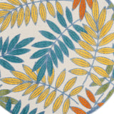 8' X 8' Ivory Round Floral Non Skid Indoor Outdoor Area Rug - Homeroots - Flyclothing LLC