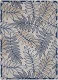 12' X 15' Ivory And Navy Floral Non Skid Indoor Outdoor Area Rug - Homeroots - Flyclothing LLC