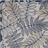 12' X 15' Ivory And Navy Floral Non Skid Indoor Outdoor Area Rug - Homeroots - Flyclothing LLC