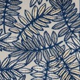 2' X 10' Ivory And Navy Floral Non Skid Indoor Outdoor Runner Rug - Homeroots - Flyclothing LLC