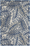3' X 4' Ivory And Navy Floral Non Skid Indoor Outdoor Area Rug - Homeroots - Flyclothing LLC