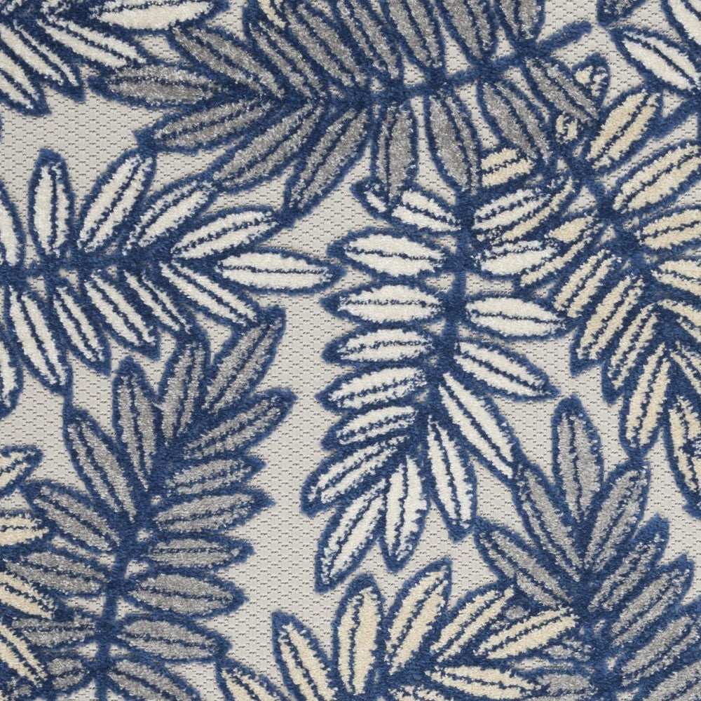 3' X 4' Ivory And Navy Floral Non Skid Indoor Outdoor Area Rug - Homeroots - Flyclothing LLC