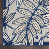 3' X 4' Ivory And Navy Floral Non Skid Indoor Outdoor Area Rug - Homeroots - Flyclothing LLC