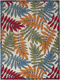 9' X 12' Beige Green And Orange Floral Non Skid Indoor Outdoor Area Rug - Homeroots - Flyclothing LLC
