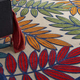 10' X 13' Beige Green And Orange Floral Non Skid Indoor Outdoor Area Rug - Homeroots - Flyclothing LLC