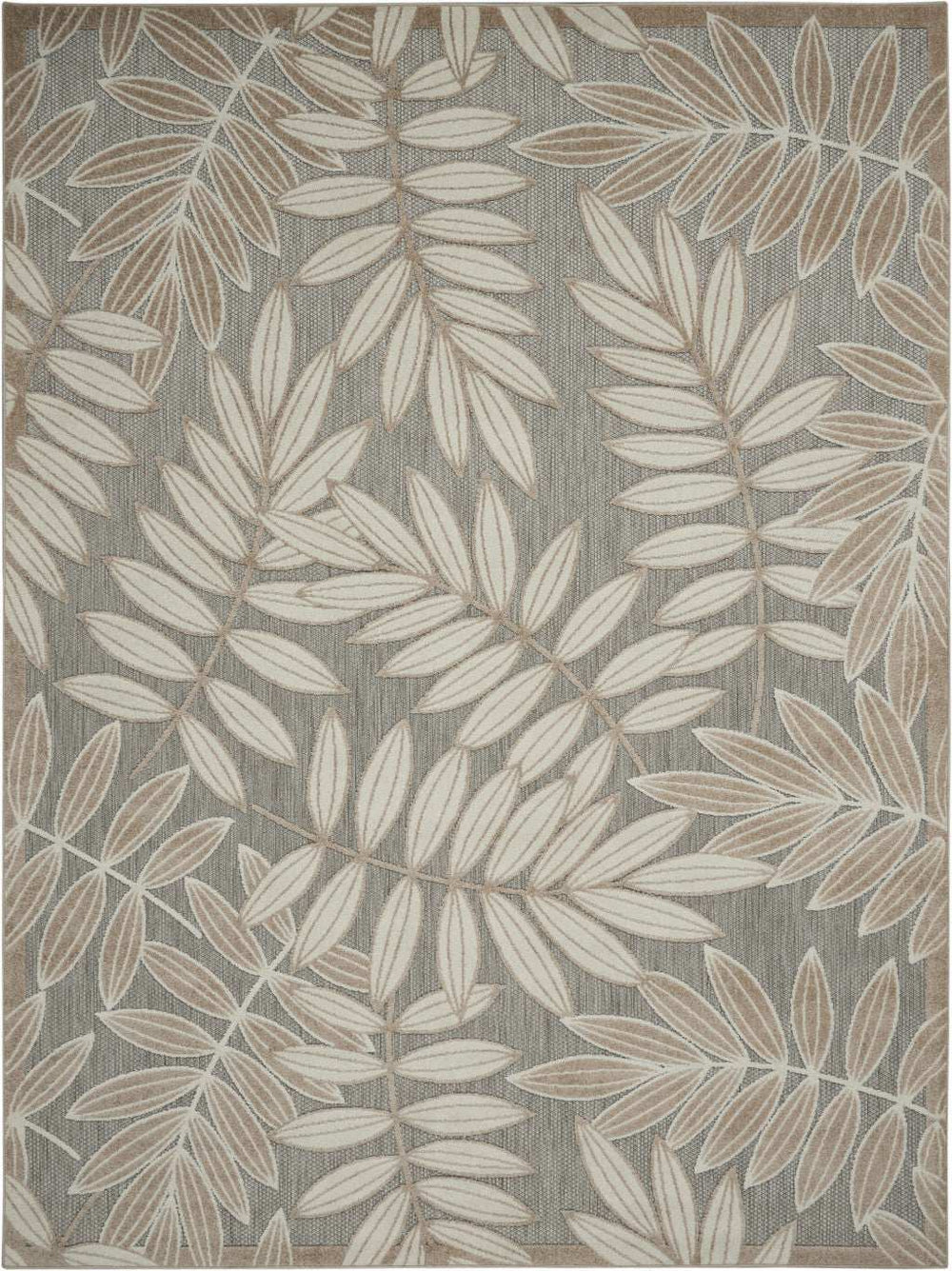 10' X 13' Natural Floral Non Skid Indoor Outdoor Area Rug - Homeroots - Flyclothing LLC