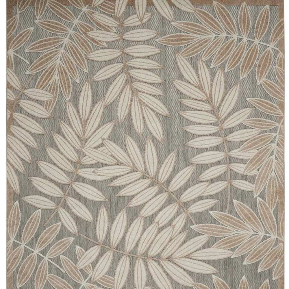 10' X 13' Natural Floral Non Skid Indoor Outdoor Area Rug - Homeroots - Flyclothing LLC