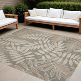 10' X 13' Natural Floral Non Skid Indoor Outdoor Area Rug - Homeroots - Flyclothing LLC