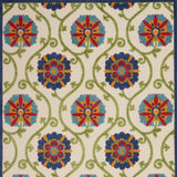 10' X 13' Blue Floral Non Skid Indoor Outdoor Area Rug - Homeroots - Flyclothing LLC