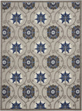 10' X 13' Grey And Blue Floral Non Skid Indoor Outdoor Area Rug - Homeroots - Flyclothing LLC