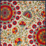 9' X 12' Red Toile Non Skid Indoor Outdoor Area Rug - Homeroots - Flyclothing LLC