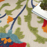 9' X 12' Red Toile Non Skid Indoor Outdoor Area Rug - Homeroots - Flyclothing LLC