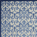 10' X 13' Grey And Blue Damask Non Skid Indoor Outdoor Area Rug - Homeroots - Flyclothing LLC