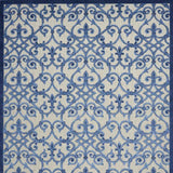 10' X 13' Grey And Blue Damask Non Skid Indoor Outdoor Area Rug - Homeroots - Flyclothing LLC