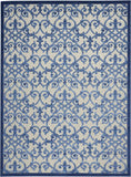 10' X 13' Grey And Blue Damask Non Skid Indoor Outdoor Area Rug - Homeroots - Flyclothing LLC