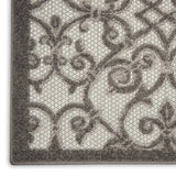 10' X 13' Grey And Charcoal Damask Non Skid Indoor Outdoor Area Rug - Homeroots - Flyclothing LLC