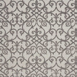 10' X 13' Grey And Charcoal Damask Non Skid Indoor Outdoor Area Rug - Homeroots - Flyclothing LLC