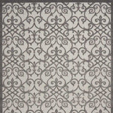 10' X 13' Grey And Charcoal Damask Non Skid Indoor Outdoor Area Rug - Homeroots - Flyclothing LLC