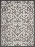 10' X 13' Grey And Charcoal Damask Non Skid Indoor Outdoor Area Rug - Homeroots - Flyclothing LLC