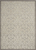 10' X 13' Natural Damask Non Skid Indoor Outdoor Area Rug - Homeroots - Flyclothing LLC