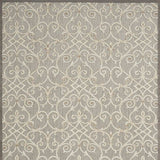 10' X 13' Natural Damask Non Skid Indoor Outdoor Area Rug - Homeroots - Flyclothing LLC