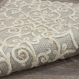10' X 13' Natural Damask Non Skid Indoor Outdoor Area Rug - Homeroots - Flyclothing LLC