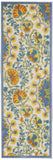 2' X 6' Blue Yellow And White Toile Non Skid Indoor Outdoor Runner Rug - Homeroots - Flyclothing LLC