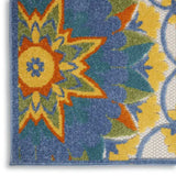 2' X 12' Blue Yellow And White Toile Non Skid Indoor Outdoor Runner Rug - Homeroots - Flyclothing LLC