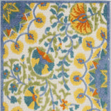 3' X 4' Yellow And Teal Toile Non Skid Indoor Outdoor Area Rug - Homeroots - Flyclothing LLC