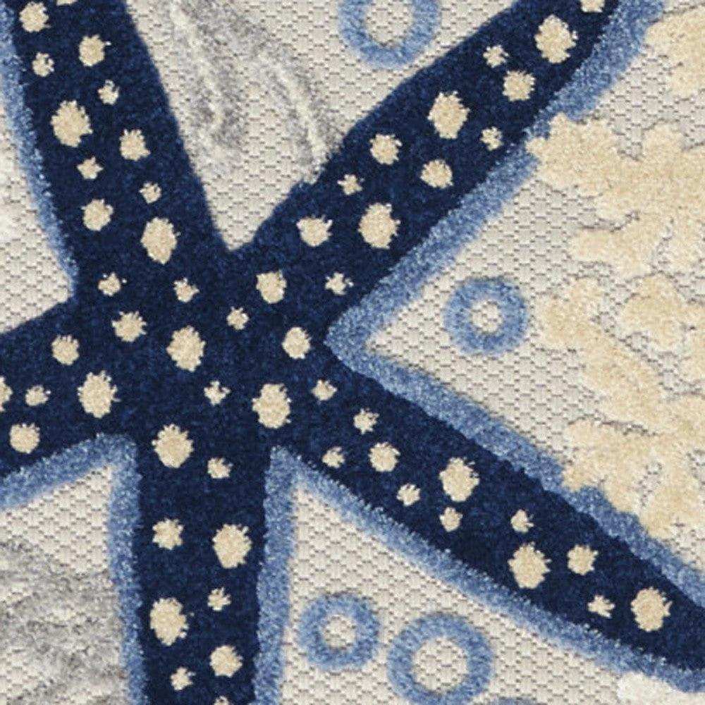 2' X 10' Blue And Grey Animal Print Non Skid Runner Rug - Homeroots - Flyclothing LLC