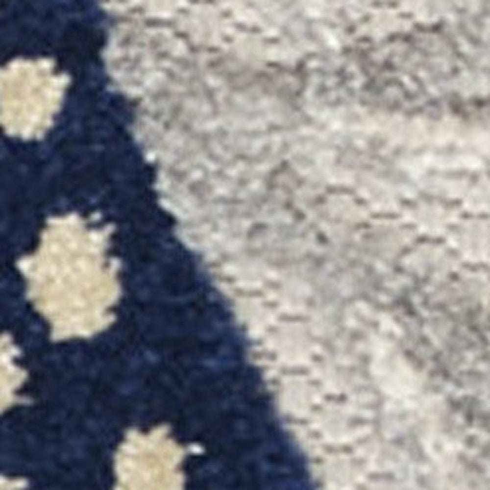 2' X 12' Blue And Grey Animal Print Non Skid Runner Rug - Homeroots - Flyclothing LLC
