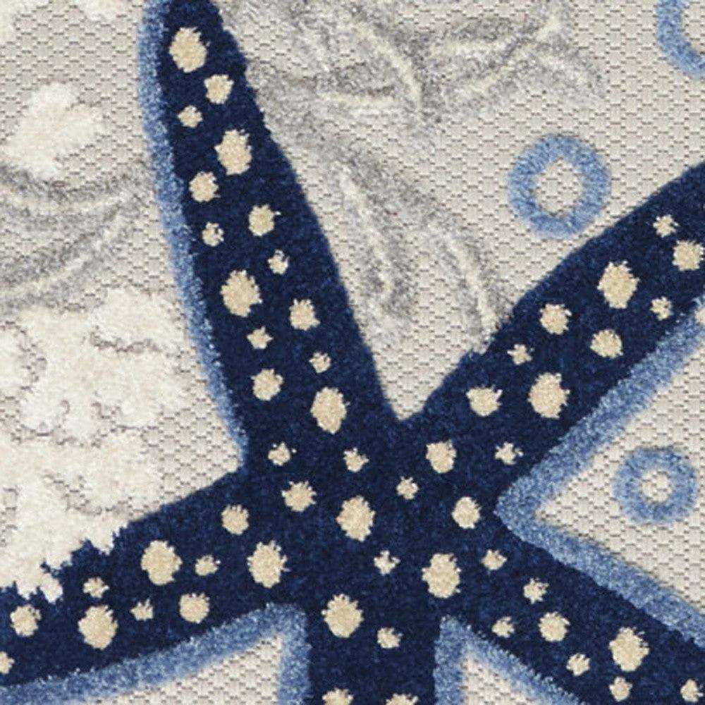 2' X 12' Blue And Grey Animal Print Non Skid Runner Rug - Homeroots - Flyclothing LLC