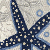 2' X 12' Blue And Grey Animal Print Non Skid Runner Rug - Homeroots - Flyclothing LLC