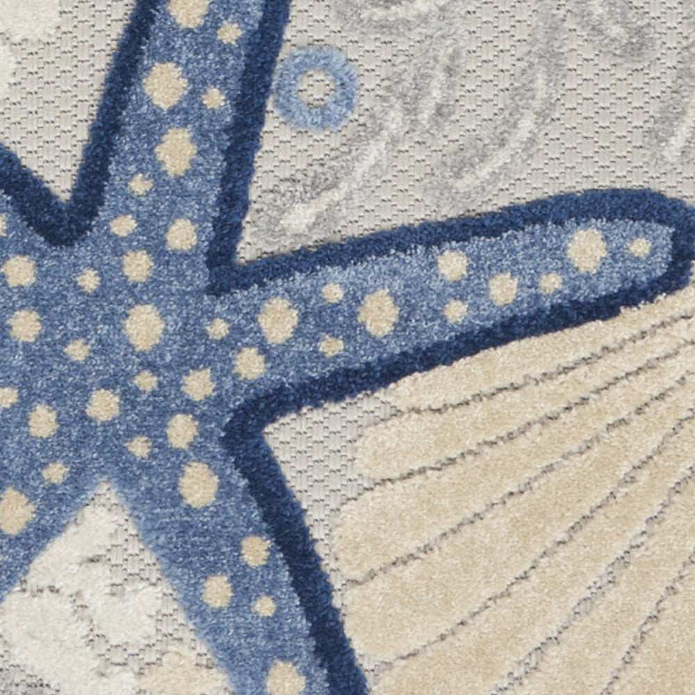 2' X 8' Blue And Grey Animal Print Non Skid Runner Rug - Homeroots - Flyclothing LLC