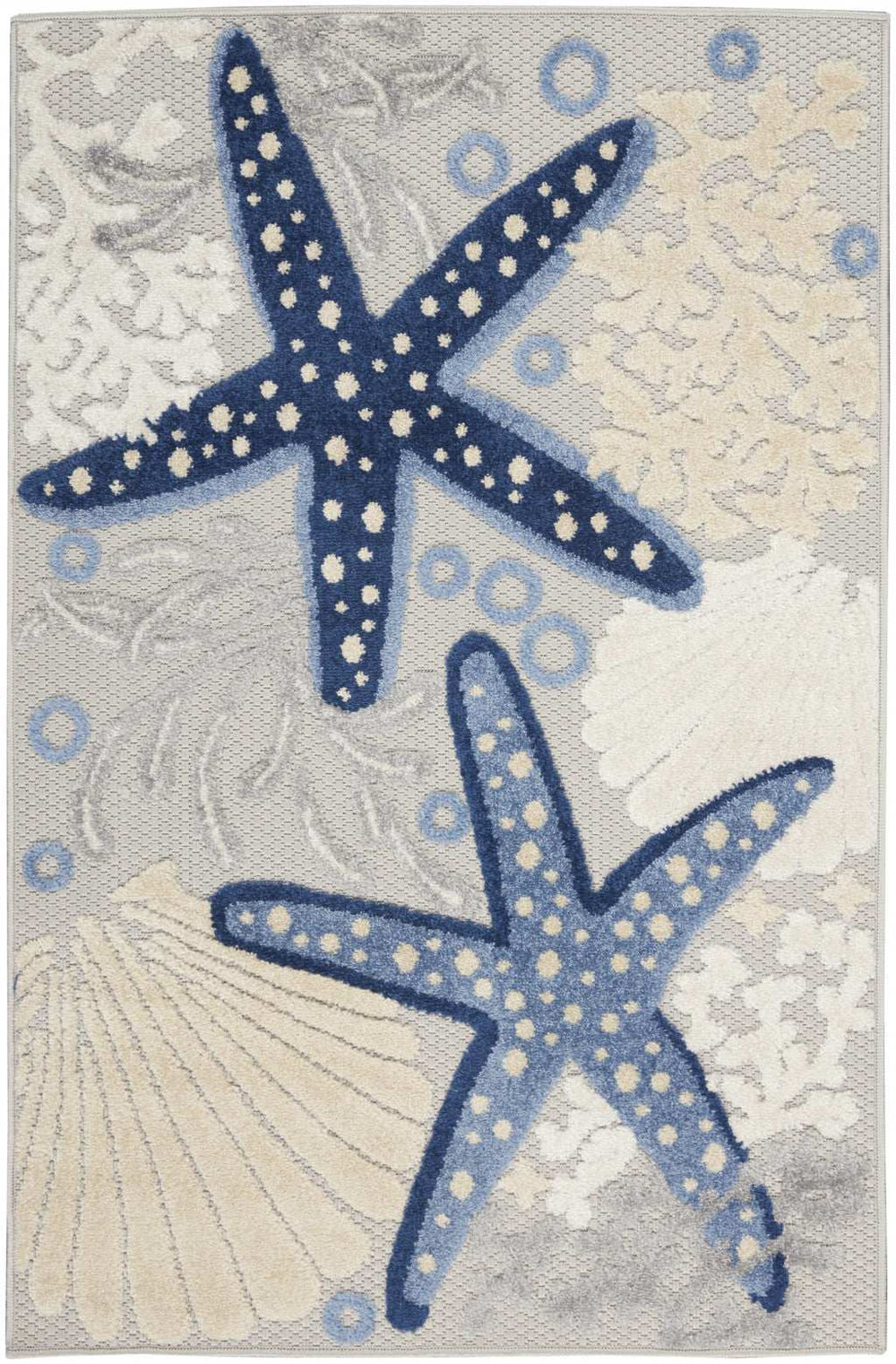 3' X 4' Blue And Grey Animal Print Non Skid Indoor Outdoor Area Rug - Homeroots - Flyclothing LLC