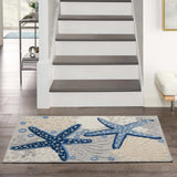 3' X 4' Blue And Grey Animal Print Non Skid Indoor Outdoor Area Rug - Homeroots - Flyclothing LLC