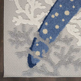 3' X 4' Blue And Grey Animal Print Non Skid Indoor Outdoor Area Rug - Homeroots - Flyclothing LLC