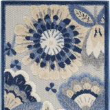 2' X 6' Blue And Grey Floral Non Skid Indoor Outdoor Runner Rug - Homeroots - Flyclothing LLC