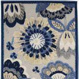 2' X 10' Blue And Grey Floral Non Skid Indoor Outdoor Runner Rug - Homeroots - Flyclothing LLC