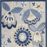 3' X 4' Blue And Grey Floral Non Skid Indoor Outdoor Area Rug - Homeroots - Flyclothing LLC