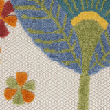 9' X 12' White Yellow And Blue Floral Non Skid Indoor Outdoor Area Rug - Homeroots - Flyclothing LLC