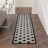 2' X 10' Black And White Gingham Non Skid Indoor Outdoor Runner Rug - Homeroots - Flyclothing LLC