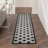 2' X 12' Black And White Gingham Non Skid Indoor Outdoor Runner Rug - Homeroots - Flyclothing LLC