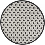 8' X 8' Black And White Round Gingham Non Skid Indoor Outdoor Area Rug - Homeroots - Flyclothing LLC
