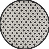 8' X 8' Black And White Round Gingham Non Skid Indoor Outdoor Area Rug - Homeroots - Flyclothing LLC