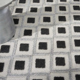 8' X 8' Black And White Round Gingham Non Skid Indoor Outdoor Area Rug - Homeroots - Flyclothing LLC
