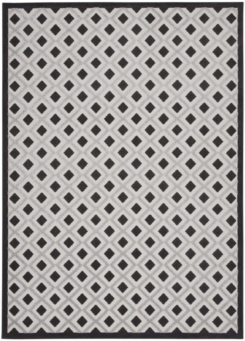10' X 13' Black And White Gingham Non Skid Indoor Outdoor Area Rug - Homeroots - Flyclothing LLC
